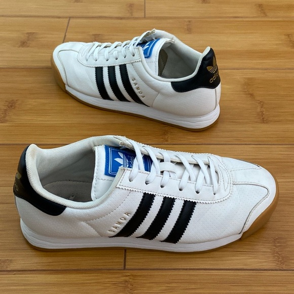 adidas Shoes - Adidas Samoa Leather Sneakers White Black Women US 7 EU 38 Or Big Kids US 5.5